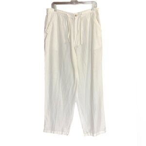 Cubavera white linen blend drawstring pants